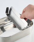 Brotdose Edelstahl 800ml mit Bambusdeckel
