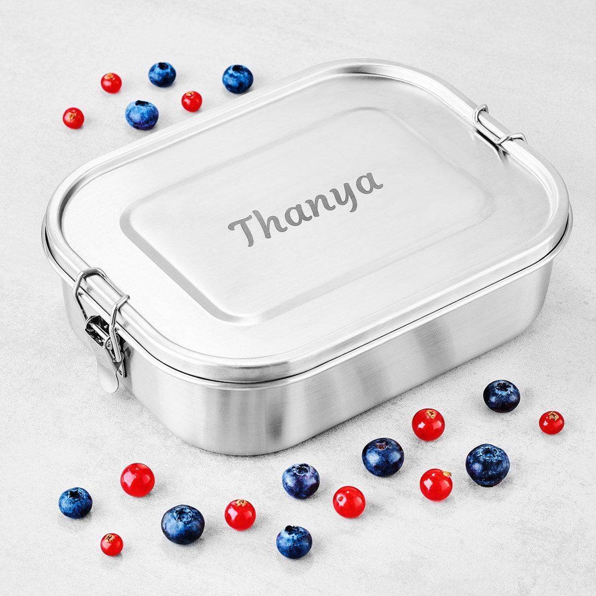 Brotdose Edelstahl 1400ml (Gravur) - ecoGecko® 