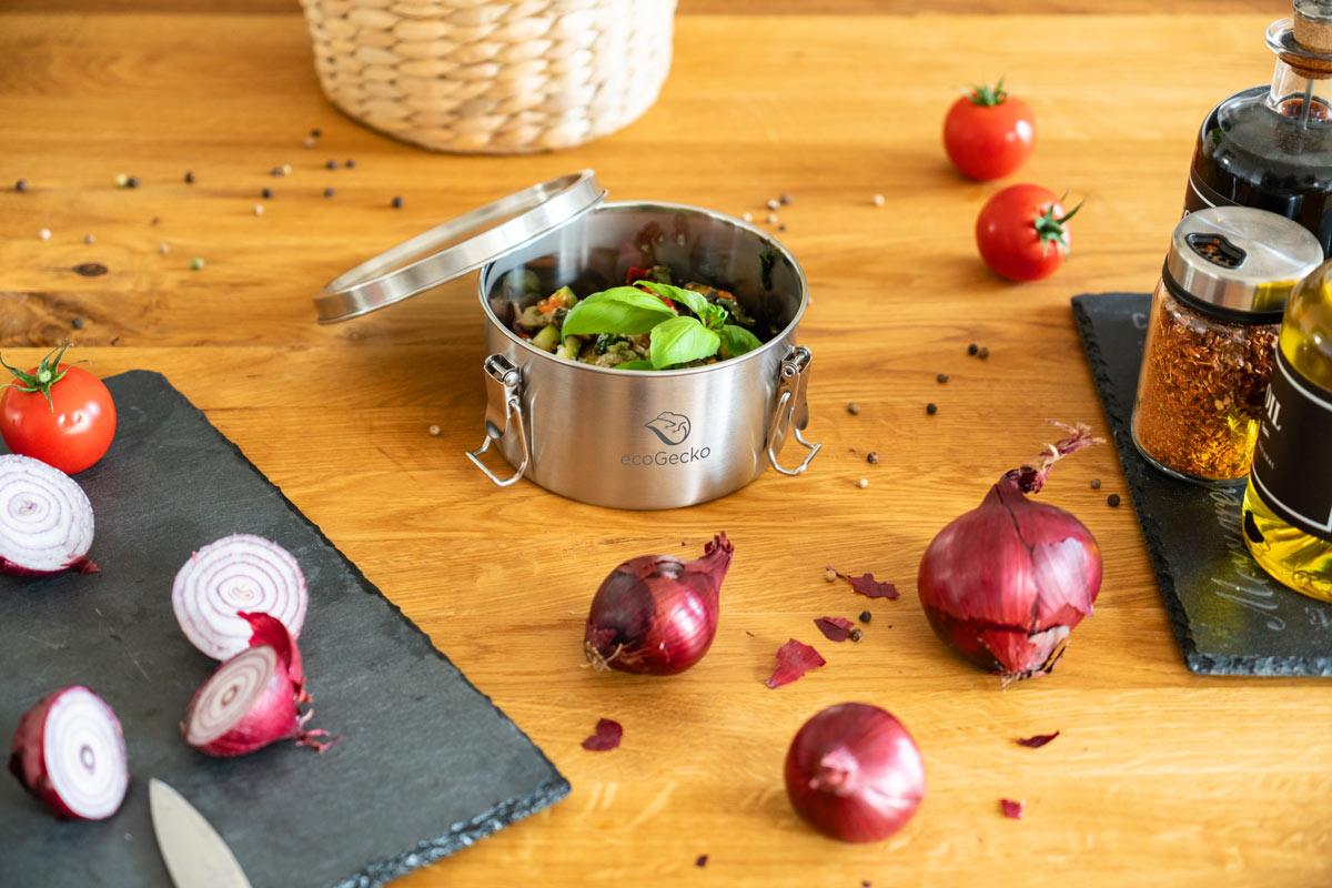 Brotdose Edelstahl 700ml (rund) (Gravur)