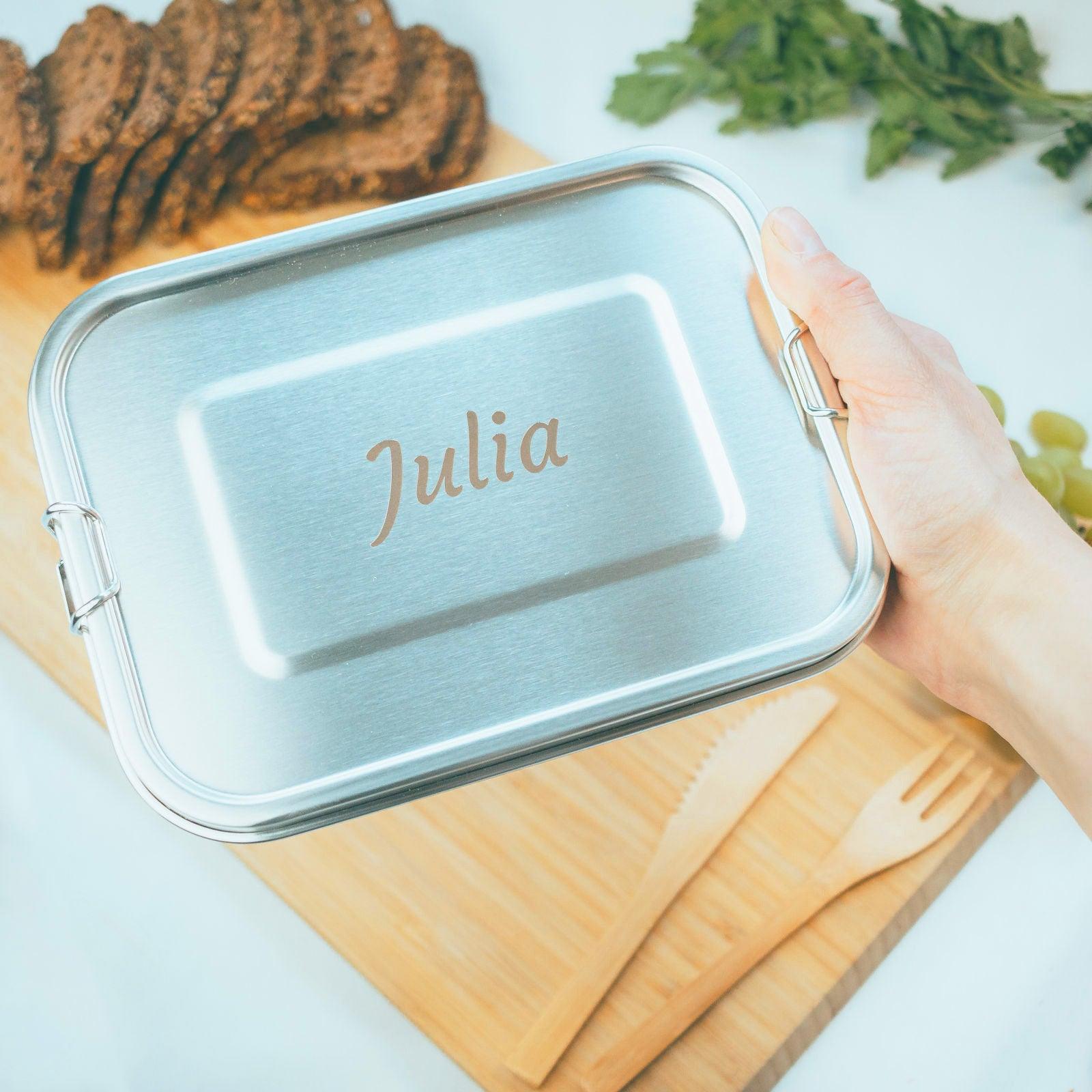 Brotdose Edelstahl 1200ml (Gravur) - ecoGecko® 