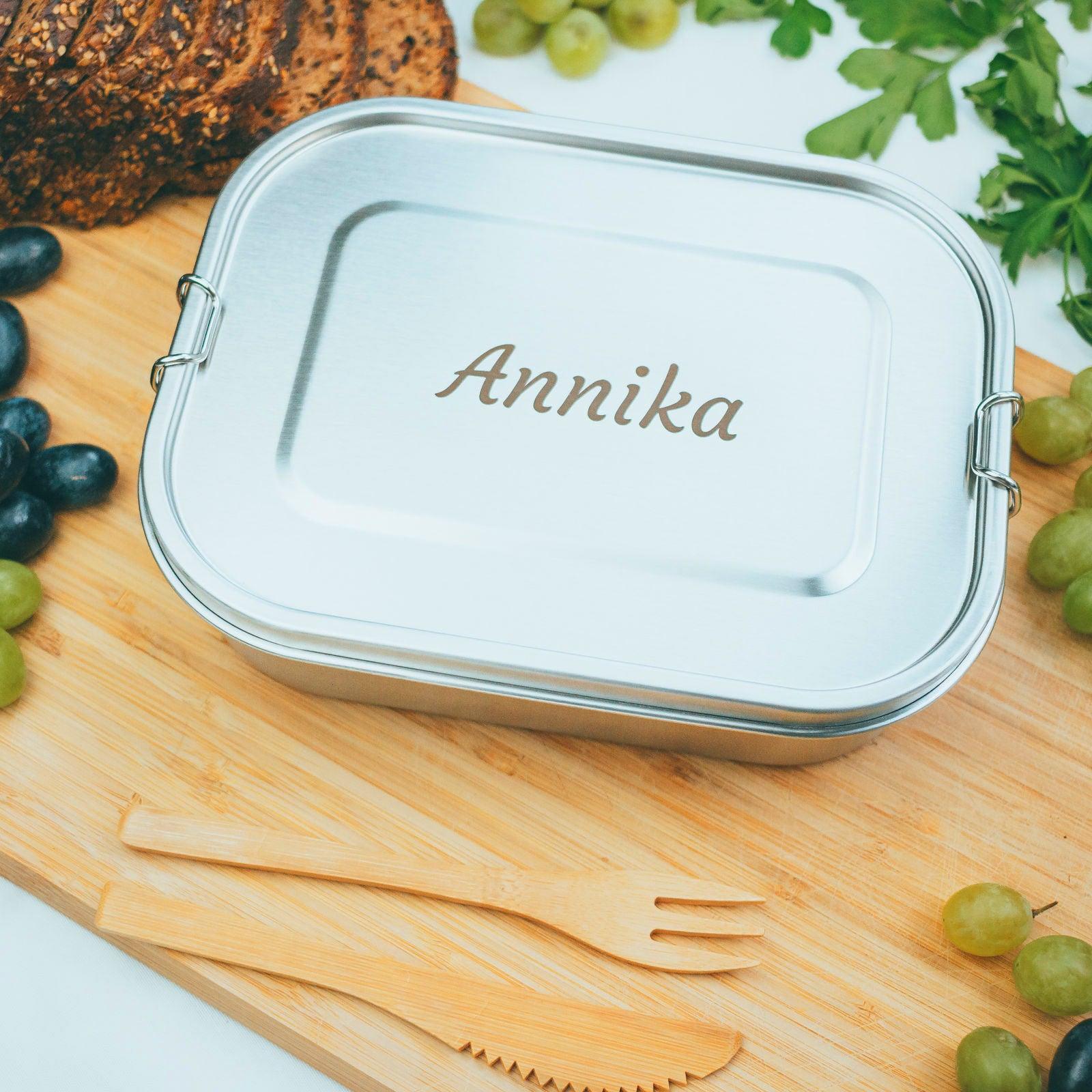 Brotdose Edelstahl 1400ml (Gravur) - ecoGecko® 