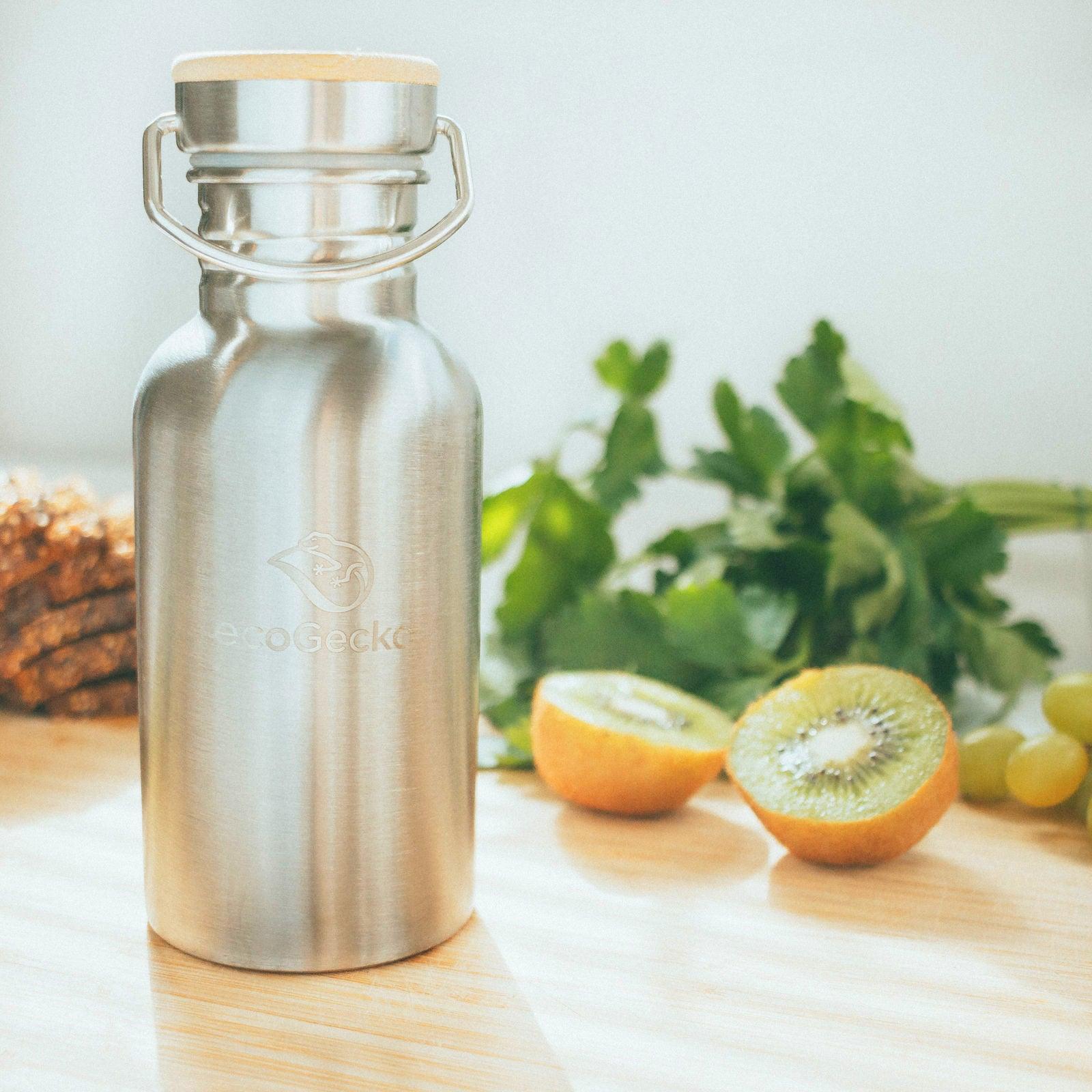 Edelstahl Trinkflasche 500ml (Gravur) - ecoGecko® 