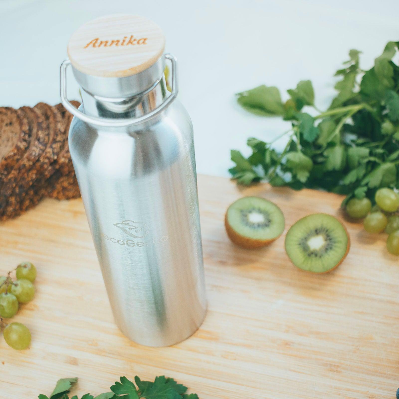 Thermos Edelstahl Trinkflasche 750ml (Gravur) - ecoGecko® 