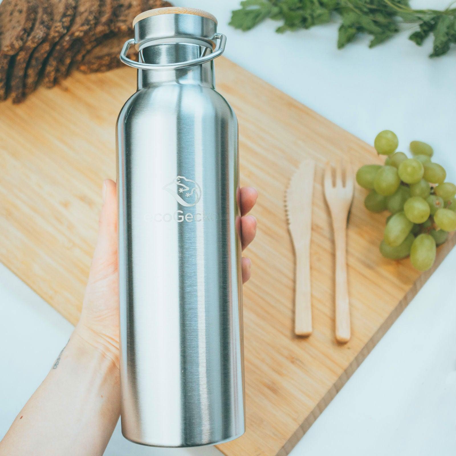 Thermos Edelstahl Trinkflasche 750ml (Gravur) - ecoGecko® 