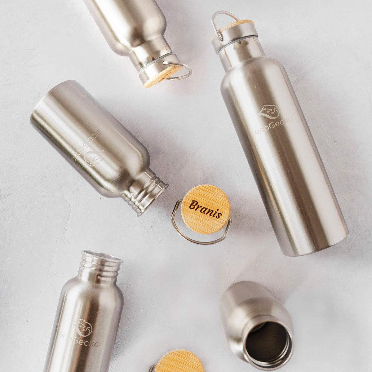 Thermos Edelstahl Trinkflasche 750ml (Gravur) - ecoGecko® 