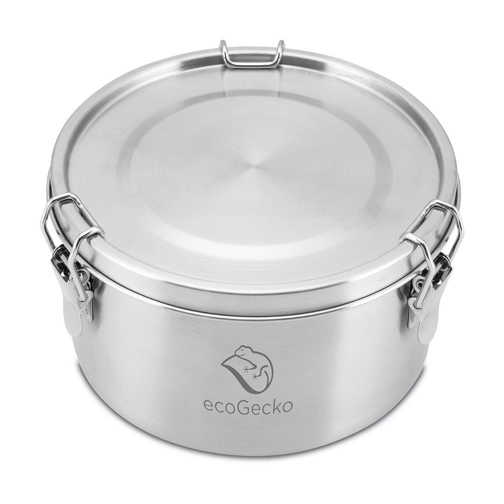 Brotdose Edelstahl 1200ml (rund) - ecoGecko® 