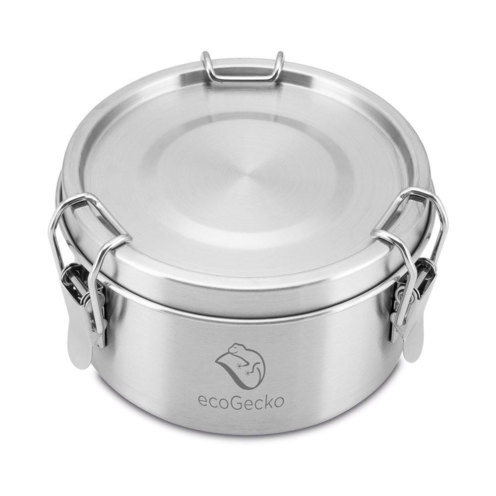 Brotdose Edelstahl 400ml (rund) - ecoGecko® 