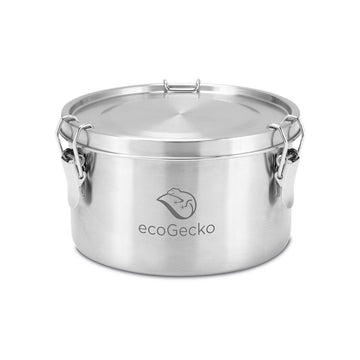 Brotdose Edelstahl 1200ml (rund) - ecoGecko® 