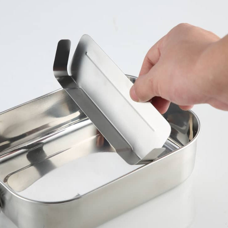 Brotdose Edelstahl 800ml mit Bambusdeckel