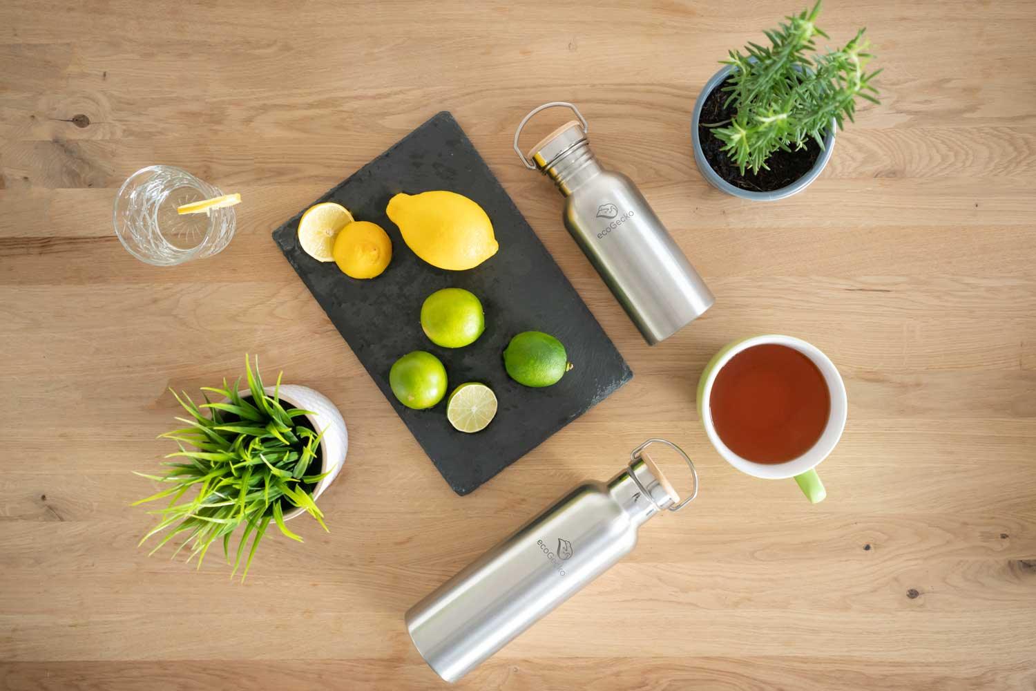 Edelstahl Trinkflasche 500ml - ecoGecko® 