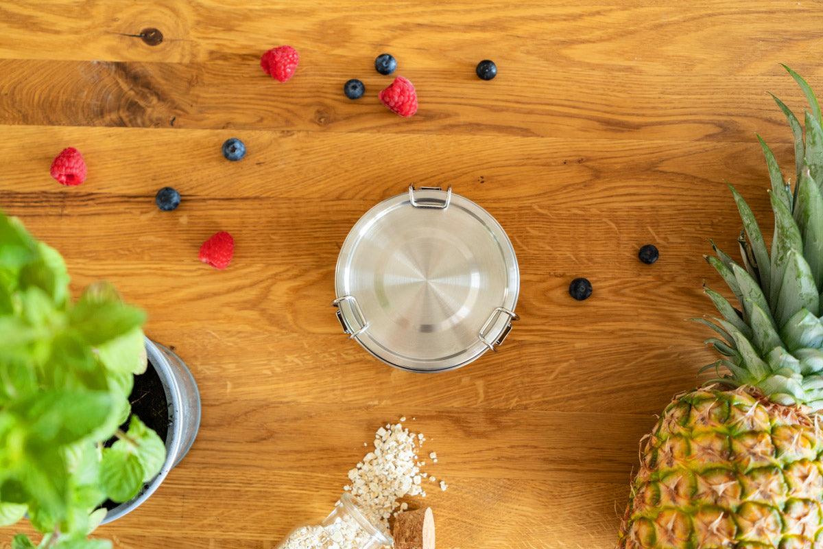 Brotdose Edelstahl 400ml (rund) - ecoGecko® 