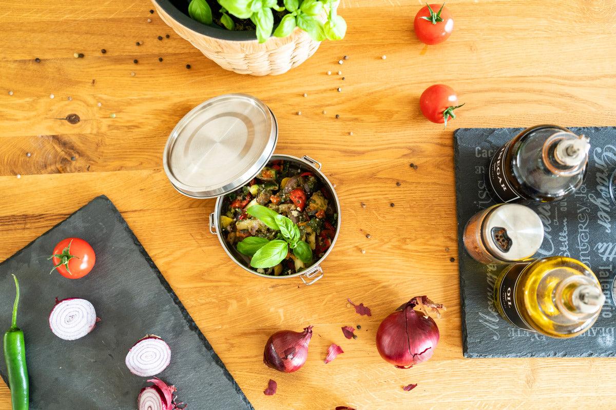 Brotdose Edelstahl 700ml (rund) - ecoGecko® 